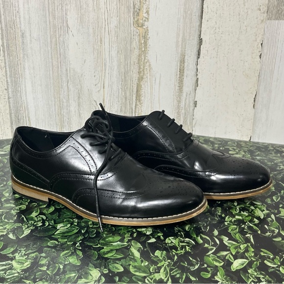 Stacy Adams Black Dress Shoes Polished Leather Oxford Kids - Picture 1 of 11